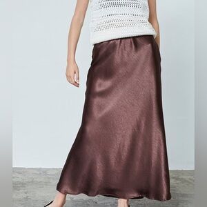 Banana Republic Satin Midi Skirt